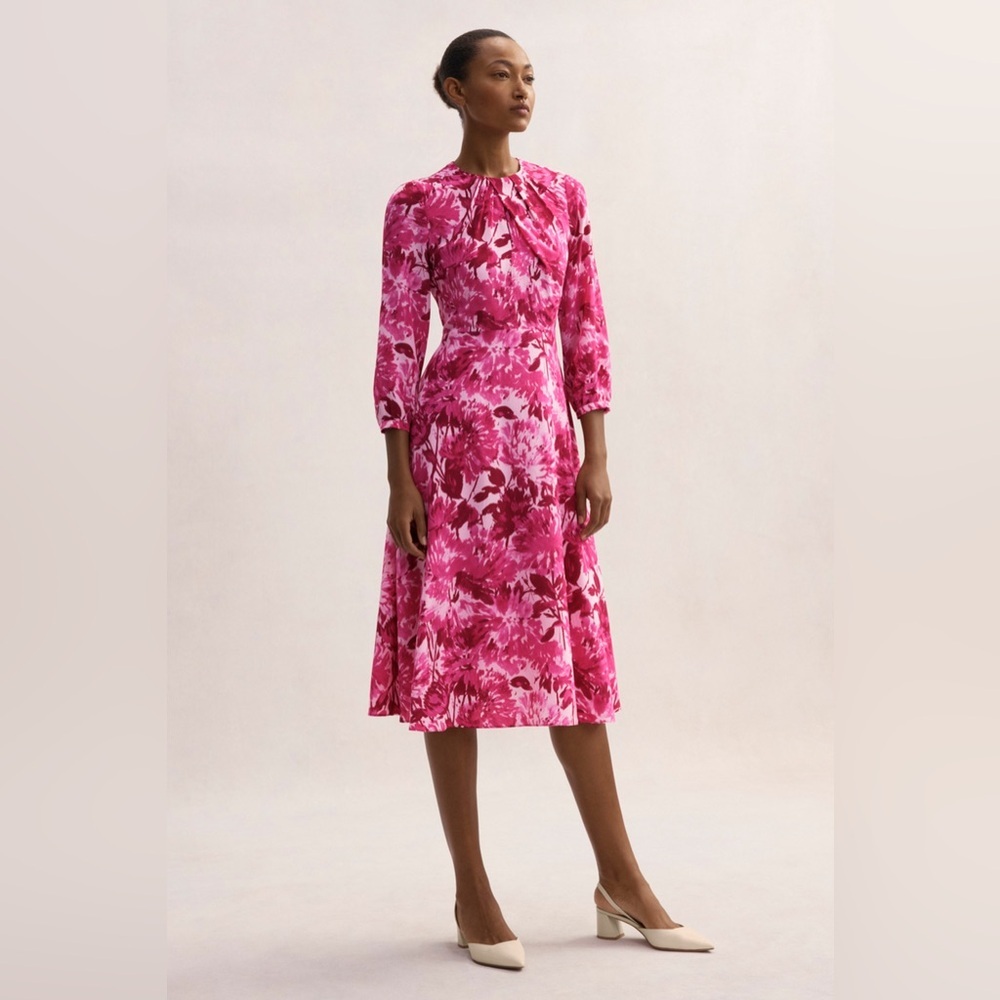 The Fold Lora Dress in Pink NWT 100% Silk